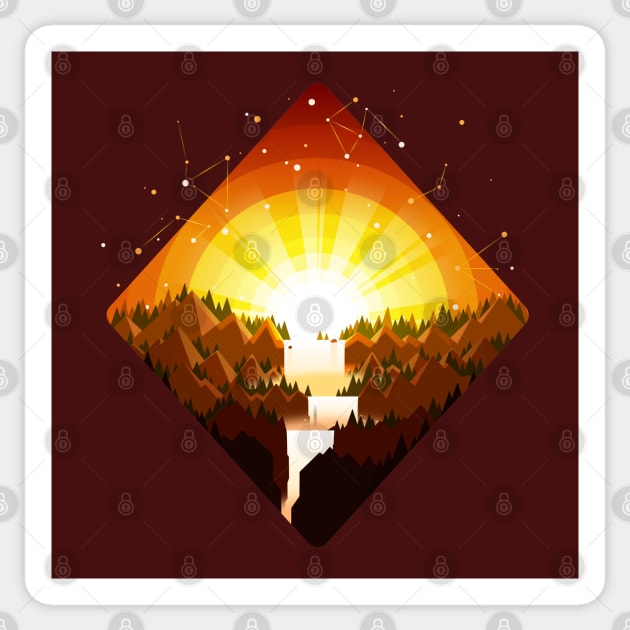 Autumn Waterfall Sticker by Prok_Art